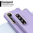 thumbnail image 3 of SaniMore for Samsung Galaxy Z Fold 4 7.6" 2022 Case, Hinge Protcetion Tempered Glass Screen Protector Anti-fall Anti-slip Lightweigh Folding Case for Samsung Galaxy Z Fold 4 5G, Purple, 3 of 6