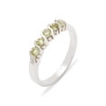 thumbnail image 1 of LBG British Made 10k White Gold Natural Peridot Womens Eternity Ring - 33 size options - Sizes 4 to 12 Available, 1 of 6