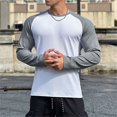 thumbnail image 3 of Camiseta de Fitness de manga larga para hombre, camisa de color de empalme, camisetas de culturismo para hombre, camisetas para correr, ropa de entrenamiento de secado rápido, 3 of 5