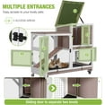 thumbnail image 5 of 2-Story Rabbit Hutch Bunny Cage with Leak-Proof Trays & Chew-Proof Ramp - Indoor/Outdoor 39.3" Wooden Rabbit Cage with Wheels (Brown), 5 of 16