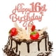 thumbnail image 1 of 1 pieza de adorno para tarta de cumpleaños de 16 años con purpurina para adolescentes, decoración para tarta de cumpleaños de 16 años para niñas, fiesta de cumpleaños, aniversario,, 1 of 7