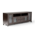 thumbnail image 3 of WyndenHall  Essex SOLID WOOD 72 inch Wide Contemporary TV Media Stand For TVs up to 80 inches Mahogany Brown Lacquer,Stained, 3 of 5