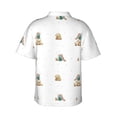 thumbnail image 3 of Balery Rabbit Blowing Dandelions Print Men's Hawaiian Shirts Short Sleeve Beach Shirt Relaxed Fit Vacation Button Down Shirts-Small, 3 of 9