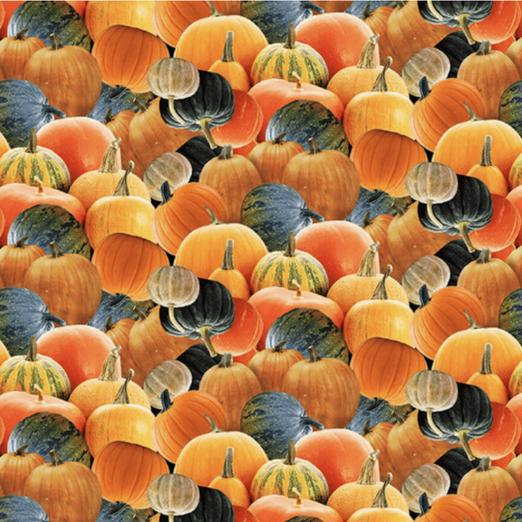 Henry Glass Autumn Splendor Tossed Pumpkin Orange Cotton Fabric By The Yard