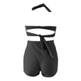 thumbnail image 4 of MSJUHEG Ruched Tankini Tops for Women,High Waisted Bikini Sets for Women,Ruched Two Piece Swimsuit,Tummy Control Swimsuits for Women,Bathing Suit for Women,Tie Bikini Sets for Women, Black L, 4 of 4