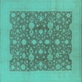 thumbnail image 1 of Ahgly Company Machine Washable Indoor Square Oriental Turquoise Blue Traditional Area Rugs, 7' Square, 1 of 4