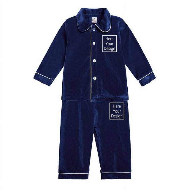 Toddler Baby Boys Girls Velvet Christmas Pajamas Set Kids Winter Holiday Clothing Suit Add Your Text Name Sleepwear Customized