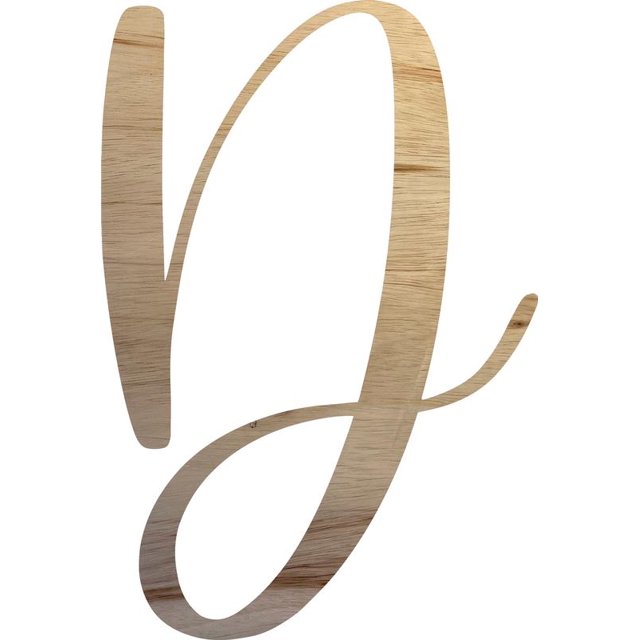 Unpainted Wood Letter D Craft, Paintable 6'' Tall Wood Alphabet Letter, DIY Nicholia Script Font