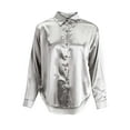 thumbnail image 5 of Deago Satin Blouses for Women Silk Button Down Shirts Long Sleeve Work Shirt Dressy Business Casual Fall Tops (Gray, 2XL), 5 of 8