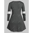 thumbnail image 2 of Camiseta de tono de dos tonos de talla grande Rosegal  Mangas largas de talla grande, 2 of 5