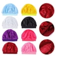 thumbnail image 4 of 8pcs Kids Nightcaps Hair Bonnets Sleeping Caps Hair Protection Wide Rim Hat, 4 of 7