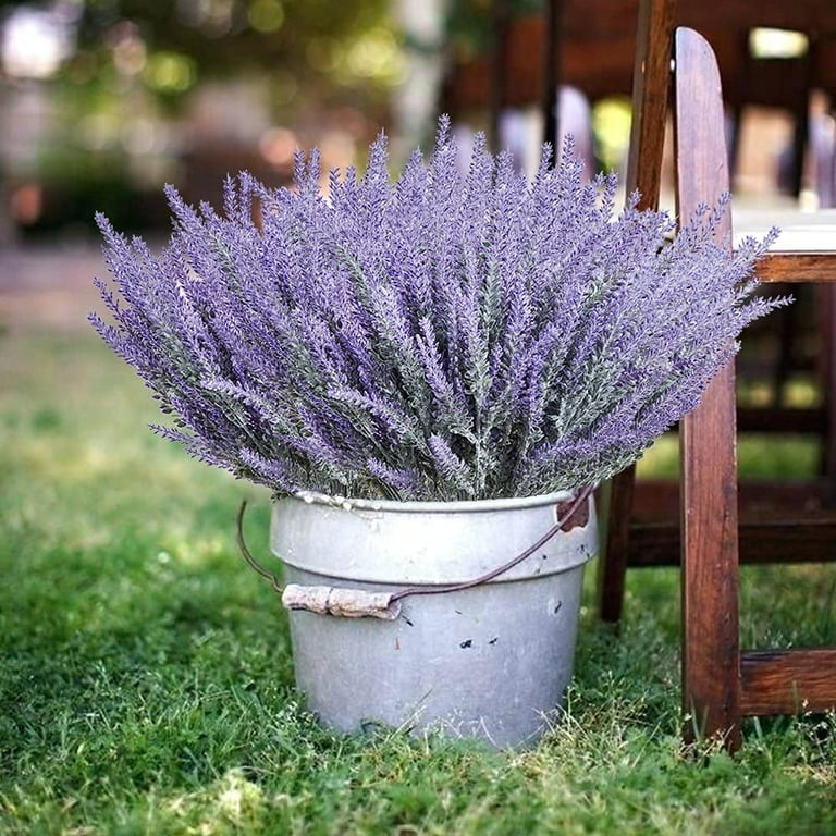Artificial Lavender Flowers Pieces for Wedding Decor and Table Centerpieces, Lifelike Fake Plant Bouquet to Brighten up Your Home Kitchen Garden and