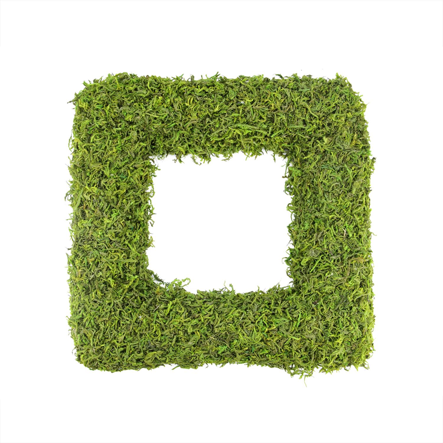 14" Green Reindeer Moss Square Artificial Spring Floral Wreath