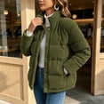 thumbnail image 5 of Lmueinov Womens Corduroy Puffer Jacket Outdoor Stand Collar Button Down Quilted Coats Fall Winter Casual Warm Outerwear Coat with Pockets, 5 of 5