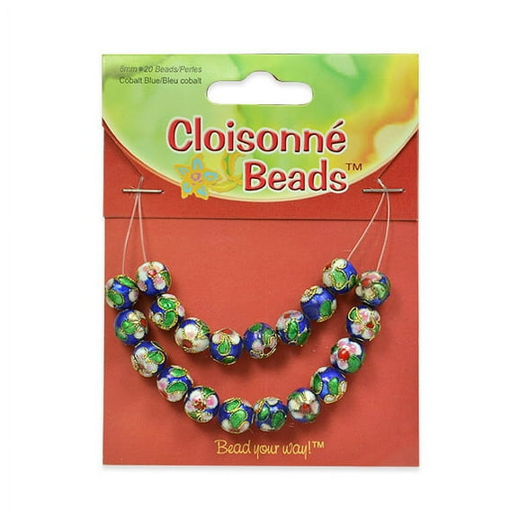 6 Packs of 8mm x 8mm Cloisonne Beads Pack of 20 - BD51842