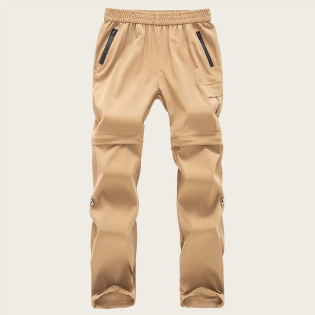hengsof Pantalon de Randonnée Convertible à Séchage Rapide pour Enfants, Pantalon d'Extérieur Résistant à l'Eau, Conception de Jambe Détachable pour Garçons et Filles