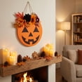 thumbnail image 2 of ZORVINEX Halloween Door Hanger Pumpkin Ghost Face Wooden Decoration for Thanksgiving Party Home Decor Entrance Wall Art Orange, 2 of 6