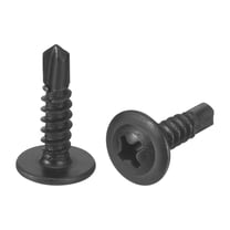 50Pcs #8x5/8" Phillips Head Self Tapping Screws, Carbon Steel Self Drilling, Black
