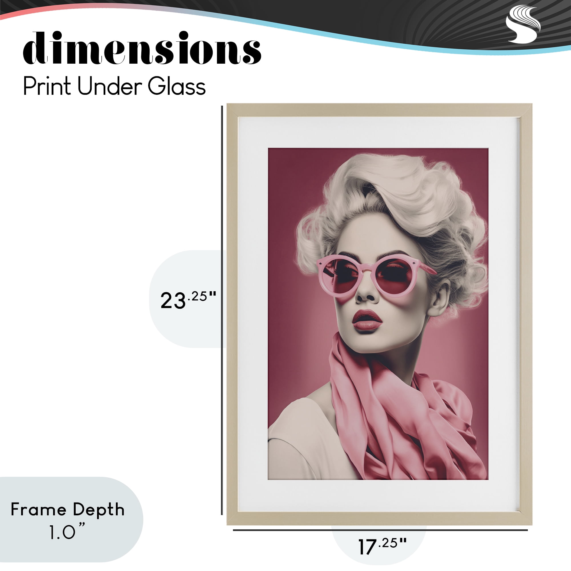 Stupell Industries Iconic Retro Chic Portrait Birch Framed Print Under Glass, design by Andrea Haase