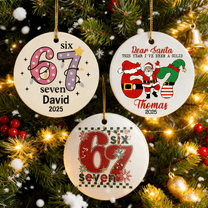 JLFNYA 67 Christmas Ornament, Christmas Tree 67 Flat Acrylic, Hanging Ornaments, Christmas Tree Decorations, Xmas Holiday Home Decor, Christmas Birthday Gifts