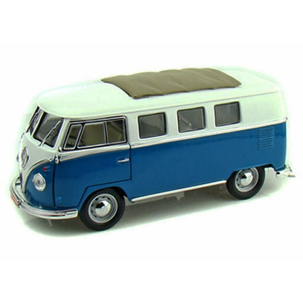 1962 Volkswagen Microbus, Blue - Yatming 92327 - 1 18 Scale Diecast 