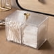 thumbnail image 4 of Caja de almacenamiento cosmético, bastoncillos de algodón, algodón para maquillaje, huevo para maquillaje, brochas de maquillaje, almacenamiento en escritorio con cubierta, con separadores, transparen, 4 of 6