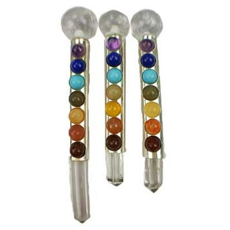 Party Games Accessories Halloween Séance Spell Casting Channel Energies Chakra Healing Multi Colored Wand 4 1/2