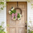 thumbnail image 2 of JHyouerji Spring Summer Wreath for Front Door White Flower Wreath Farmhouse Porch Decor Mother's Day Gift, 2 of 7