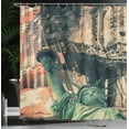 thumbnail image 4 of Ambesonne American Shower Curtain, Liberty Statue City, 69"Wx84"L, Red Grey, 4 of 5