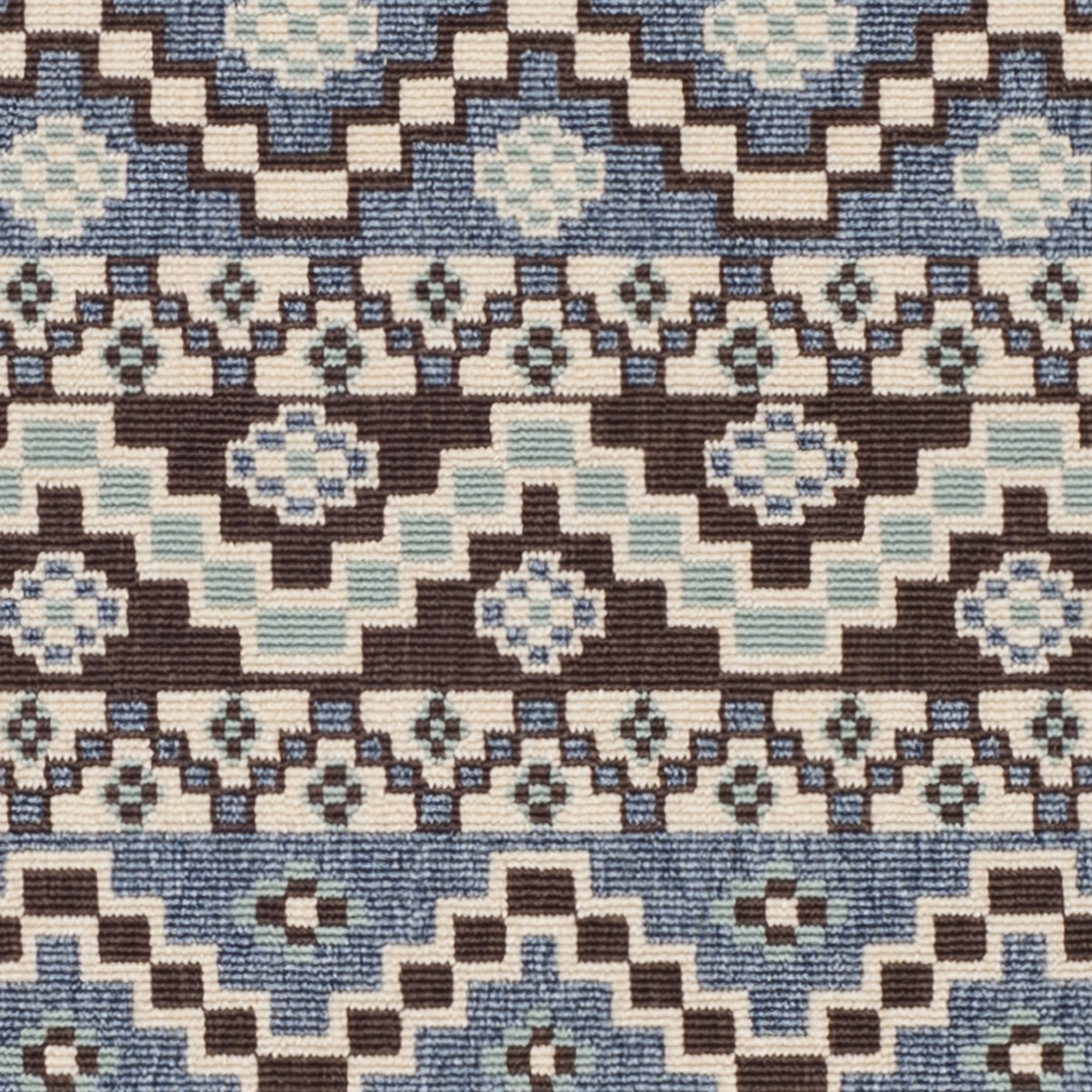 SAFAVIEH Veranda Luwig Southwestern Indoor/Outdoor Runner Rug, 2'3" x 12', Blue/Cream