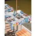 thumbnail image 2 of Outdoor Tablecloth with Umbrella Hole for Patio/Picnic/Party/Camping, Summer Gnomes Nautical Waterproof Table Cloth Square Cover Washable, Blue Coastal Grey Wooden (60"x 60"), 2 of 8