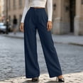 thumbnail image 6 of Straight Leg Corduroy Pants for Women, Relaxed Fit Pants with Elastic Waist and Side Pockets, Vacation Casual Outdoor Wear | VerBelle,Navy 2XL, 6 of 9