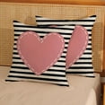 thumbnail image 2 of Valentines Day Pillow Covers 18x18 Inch Set of 2, Valentines Stripes Pink Love Heart Pillowcase Valentines Anniversary Decorative Throw Pillows Farmhouse Outdoor Cushion Case for Sofa Couch, 2 of 6