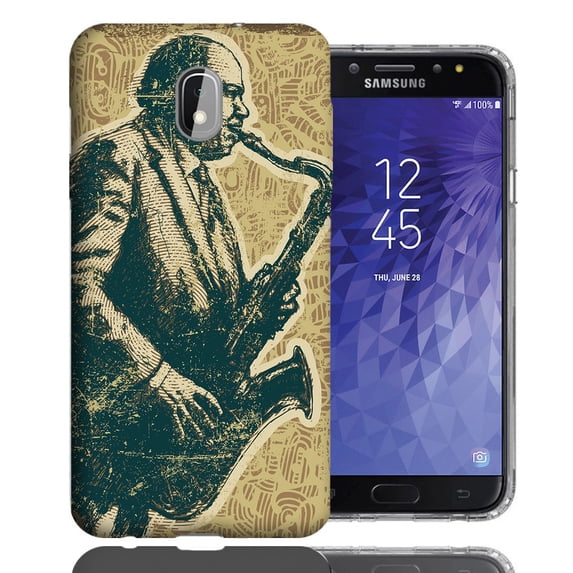 MUNDAZE Samsung J3 2018/J3 Star/J3 Achieve Vintage Jazz Design TPU Gel Phone Case Cover