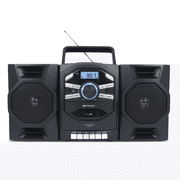 Emerson Portable CD & Cassette Stereo Boombox w AMFM Radio and Mic Audio Control