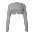 thumbnail image 5 of GBSYEWXS Women Sweater Crew Neck Solid Color Long Sleeve Cover-Up Base Grey Sweater, 5 of 6