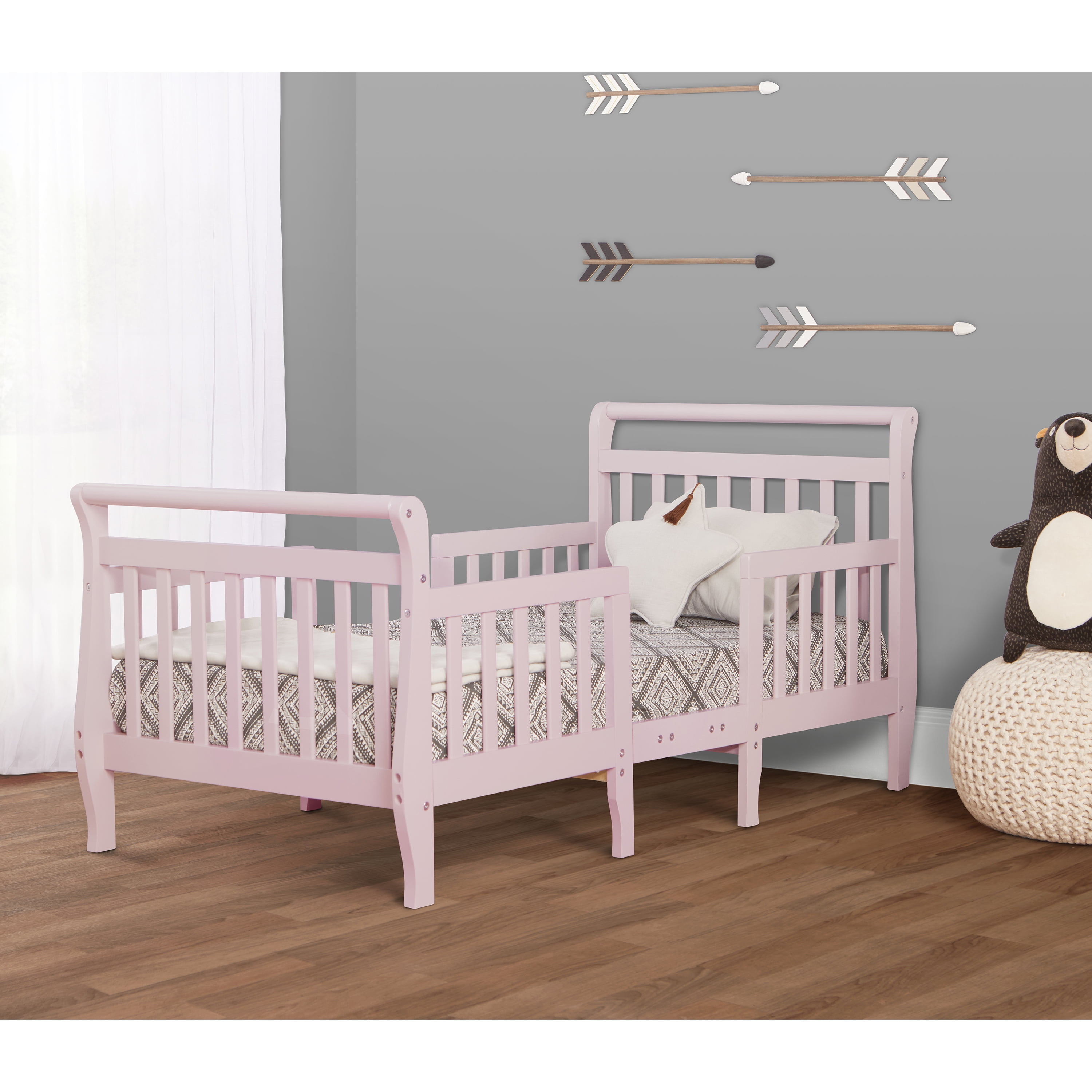 Dream On Me Emma 3-in-1 Convertible Toddler Bed, Blush Pink, Model #649-BP