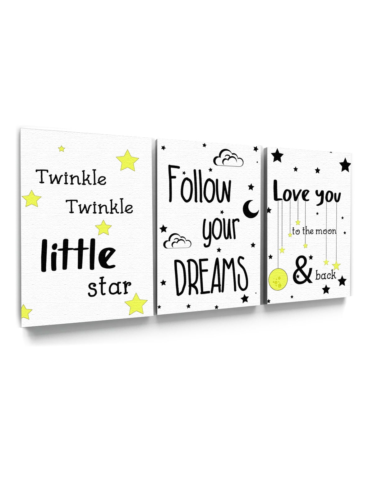 Awkward Styles Love You To The Moon & Back Canvas Baby Room Wall Art Decor Follow Your Dreams