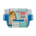 thumbnail image 1 of Rubbermaid TakeAlongs Meal Prep Sandwich Containers, 669 mL (2.9 Cup), Colour May Vary (Blue or Teal), 4 Pack, 1 of 6
