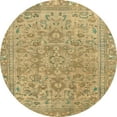 thumbnail image 1 of Ahgly Company Indoor Round Abstract Metallic Gold Abstract Area Rugs, 3' Round, 1 of 6