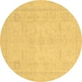 thumbnail image 1 of Ahgly Company Machine Washable Indoor Round Abstract Brown Modern Area Rugs, 3' Round, 1 of 4