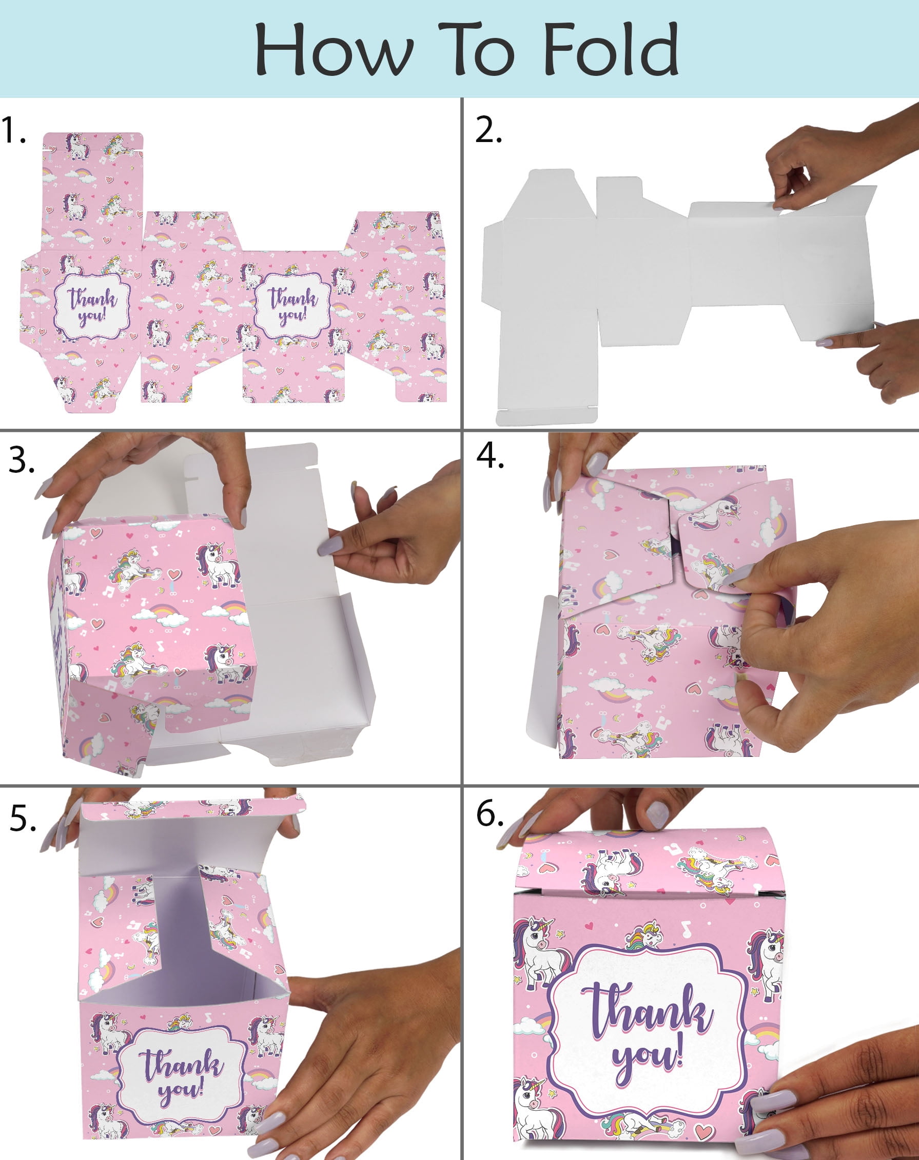 InkdotpotPaper Box -Mini Favor Box ForBaby Shower4x4x4 Inches Paper Gift Boxes, Candy Paper Box For Party Favors, Baby ShowerUnicorn,GirlTheme- Pack Of 20