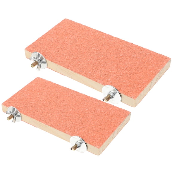 GOOHOCHY 2pcs Bird Perch Platform Flat Wooden Perch Platform for Parrot Parakeet Cockatiel Bird Cage Accessory Random Color