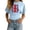 Light Blue, variant on Y-Sunset Girls' UK Flag Cinched Waist T-Shirt, Round Neck Short Sleeve Printed Tee, Casual Breathable Top for Kids & Teens(Beige/3-4Years)