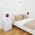 thumbnail image 3 of Mod Lighting and Decor Brushed Steel Table Lamps with Drum Shade - 19.5" - Silver and Purple - Set, 3 of 9