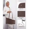 thumbnail image 3 of Bolsa para portátil LOVEVOOK para mujer de 15,6 pulgadas, color café y beige, 3 of 6