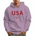 thumbnail image 6 of Men's 100% Cotton Red USA Hoodie 330g Thick Pocket Hood, 6 of 16