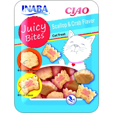 Juicy Coat - Inaba Ciao Juicy Bites Scallop and Crab Flavor Cat Treats, 3 packs
