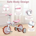 thumbnail image 6 of Wdmiya 3-in-1 Toddler Bike for 2-4 Year Old Boys & Girls, Adjustable Seat, Removable Pedals & Training Wheels, Baby Balance Bike, Christmas & Birthday Gift, Pink, 6 of 9
