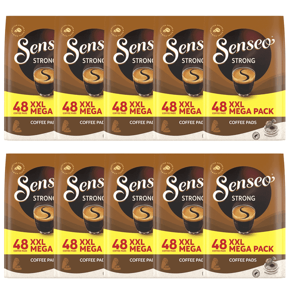 Senseo Strong Dark Roast Coffee Pads, 10 packs of 48 Pads, 480 Count